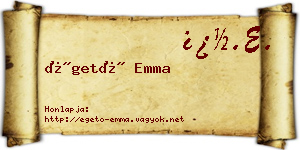 Égető Emma névjegykártya
